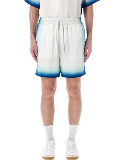 Casablanca "home Way Skate" Silk Shorts In White
