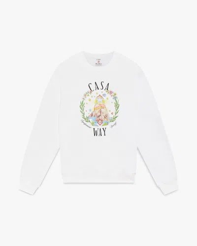 Casablanca Casa Way Sweatshirt In Jersey In White