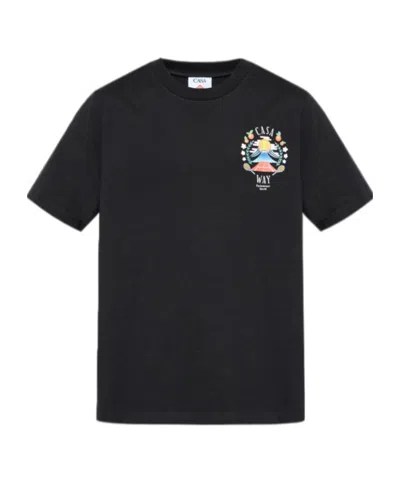 CASABLANCA CASABLANCA CASA WAY PRINTED CREWNECK T-SHIRT