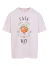 Casablanca Pale Pink Casa Way Orange Mascot T-shirt In Pink