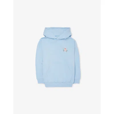 Casablanca Kids' Casaway Casa Way Tennis-print Cotton Hoody 3-1 In Blue