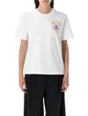 Casablanca Crew Neck Cotton T-shirt With Graphic Print In White