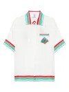 Casablanca White Silk Shirt With Graphic Print At The Chest In White