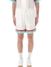 Casablanca Mens Casa Way World Series Relaxed-fit Striped Silk Shorts