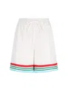 Casablanca Mens Casa Way World Series Relaxed-fit Striped Silk Shorts