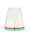 Casablanca Mens Casa Way World Series Relaxed-fit Striped Silk Shorts