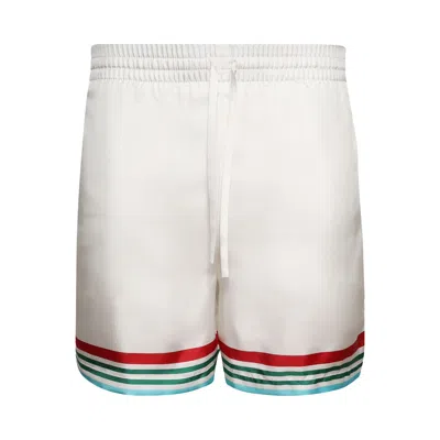 Pre-owned Casablanca Casa Way World Series Silk Shorts 'white' | Men's Size Xl