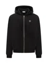 Casablanca Black Cotton Sweatshirt With Drawstring Hood And Contrast Logo In Black
