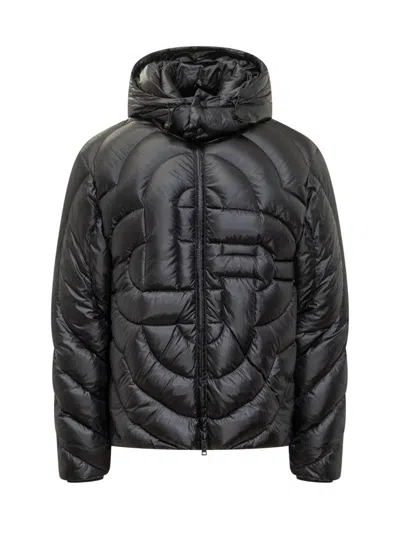 Casablanca Black Nylon Down Jacket With Quilted Logo