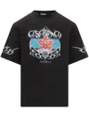 Casablanca Blades Printed Organic Cotton-jersey T-shirt In Black