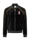 Casablanca Black Velvet Bomber Jacket With Yellow Profiles In Black