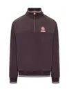 Casablanca Bordeaux Sweatshirt With Half Zip And Logo In Purple