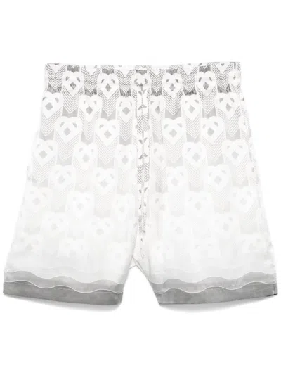 CASABLANCA CASABLANCA CASABLANCA HEART-MONOGRAM SILK SHORTS