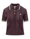 Casablanca Short-sleeved Cotton Polo Shirt In Brown