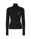 Casablanca Ribbed Turtleneck Sweater Long Sleeves In Black