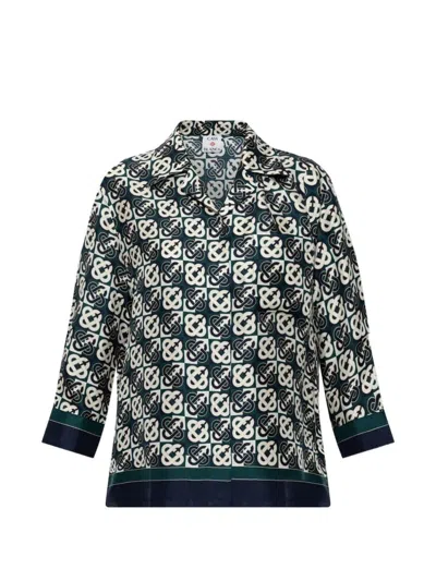 Casablanca Monogrammed Pajama Top In Multi