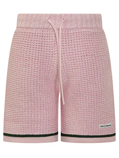 Casablanca Pink Cotton Knit Shorts
