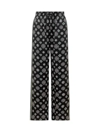 Casablanca Silk Pants With Monogram Print In Animal Print