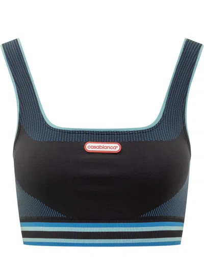 Casablanca Sports Top With Azure Details In Blue