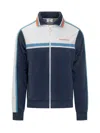 Casablanca Ribbed Collar Side Pockets Track Jacket In Blue