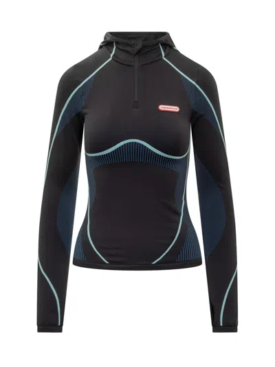 CASABLANCA CASABLANCA CASABLANCA TECHNICAL HOODIE WITH CONTRASTING DETAILS