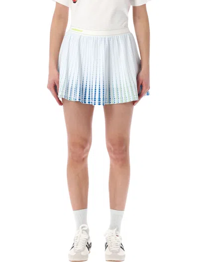 Casablanca Tennis Printed Racer A Line Skirt In Blue