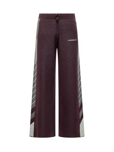 Casablanca Wide Leg Pants With Graphic Details In Burgundy