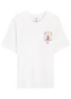Casablanca T-shirt Girocollo Con Logo Sul Fronte In Cotone Bianca Uomo