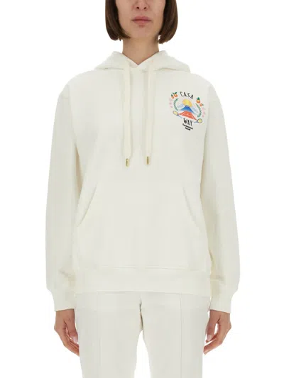 Casablanca "casaway Mountain" Sweatshirt In Neutral