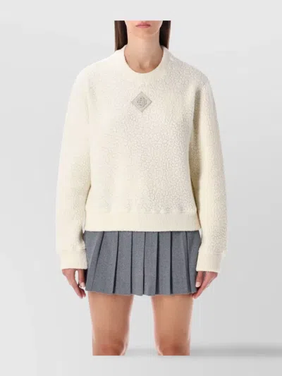 CASABLANCA CASHMERE BLEND FLEECE CREWNECK TOP