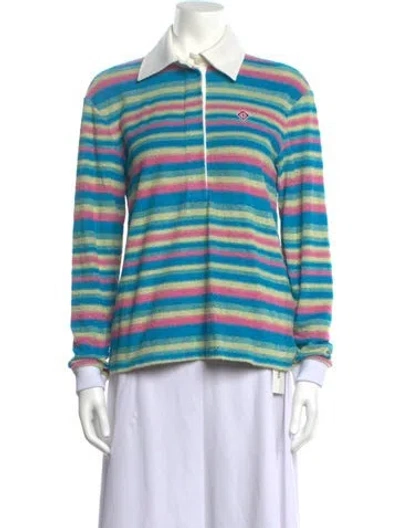 Pre-owned Casablanca Cashmere Striped Polo In Blue