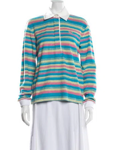 Pre-owned Casablanca Cashmere Striped Polo In Blue