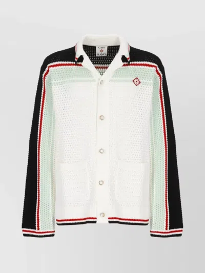 CASABLANCA CASUAL COTTON CROCHET SHIRT