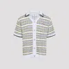 Casablanca Cotton Tuck Stitch Button-up Sweater In Multi