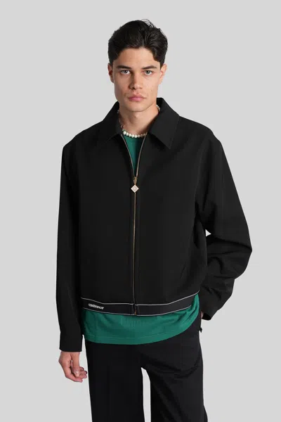 CASABLANCA CASUAL JACKET IN BLACK WOOL
