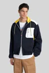 Casablanca Casual Jacket In Blue Polyester In Black