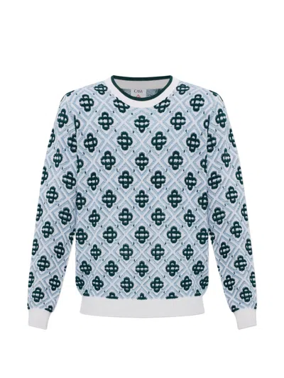 Casablanca Casual Monogram-pattern Wool Sweater For Men In Multi