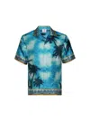 Casablanca Caustics Emblem Short-sleeved Shirt In Blue