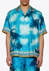 Casablanca Caustics Emblem Short-sleeved Shirt In Blue