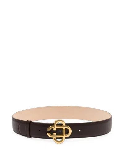 Casablanca Cc Interlocking-logo Buckle Leather Belt In Multi