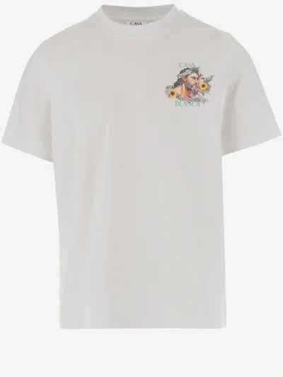 Casablanca Celebration Du Sport Cotton T-shirt In White