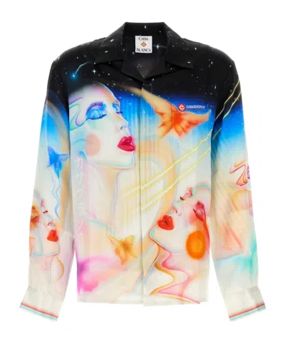 CASABLANCA CELESTIAL-PRINT SILK SHIRT