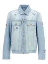 Casablanca Embroidered Motif Casual Jackets And Parka Light Blue