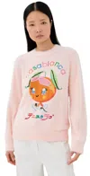 Casablanca Character Intarsia Crew Pullover Merino Kawaii Orange In White