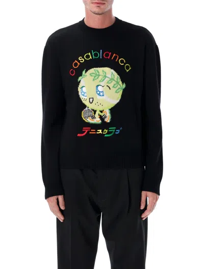 CASABLANCA CASABLANCA CHARACTER INTARSIA SWEATER - SIZE L