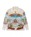 Casablanca Cuban Collar Graphic Print Long Sleeve Shirt In Multi