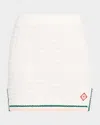 Casablanca Check Boucle Cotton Mini Skirt In White