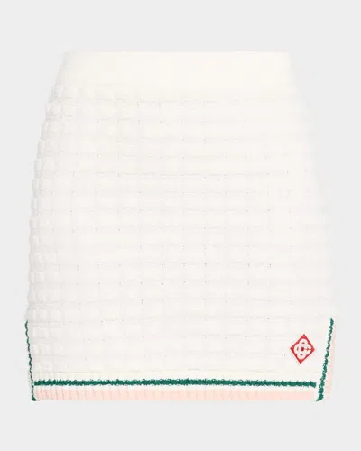 CASABLANCA CHECK BOUCLE COTTON MINI SKIRT