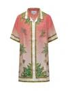 Casablanca Chemisier Dress With Lagos Tennis Club Print In Pink