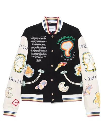 CASABLANCA CHENILLE PATCHWORK BOMBER JACKET